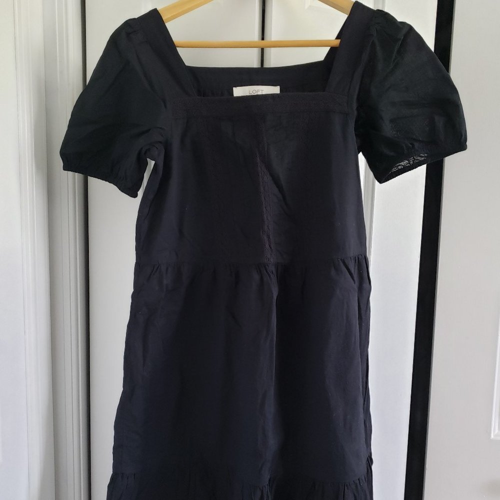 NWT loft Lacy Square Neck Flounce Dress xxsp